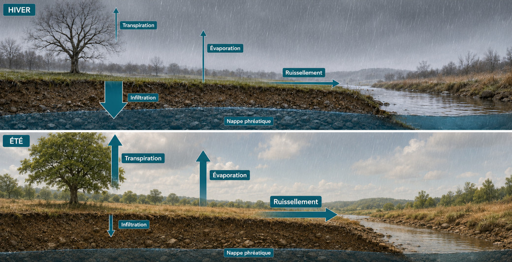 Phénomène de recharges des eaux douces